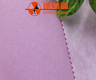 淡紫色水刺布底长毛植绒布